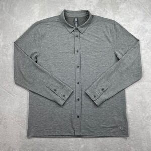 Vuori Button Down Shirt Mens XL Grey Long Sleeve Performance Stretch V1026